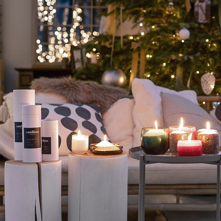 Candle Wax Pearls with Candle Jar